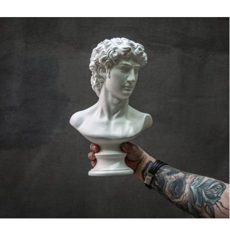 Гипсовый бюст Давида (белый), 32,5 см