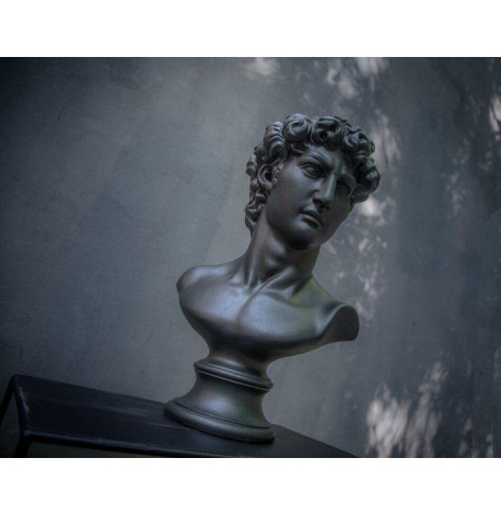 Гіпсовий бюст Давида (чорний), 32,5 см