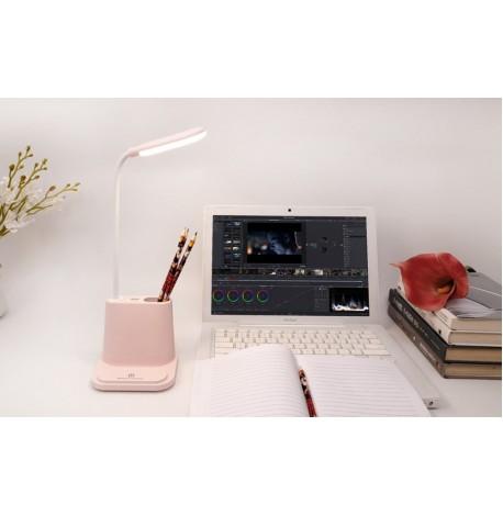 Підставка для канцелярії з вбудованою Led лампою (рожева)