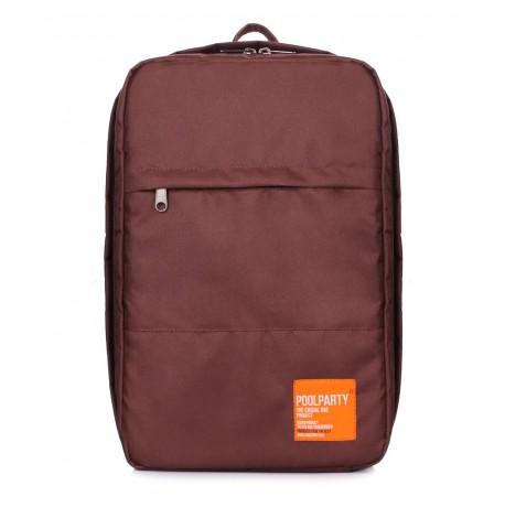 Рюкзак для ручної поклажі PoolParty HUB (коричневий) - Ryanair / Wizz Air / МАУ