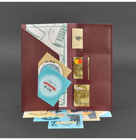 Шкіряний тревел-кейс 3.1 (бордовий) шкіра Krast