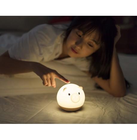 Детский силиконовый ночник "Круглая свинка"