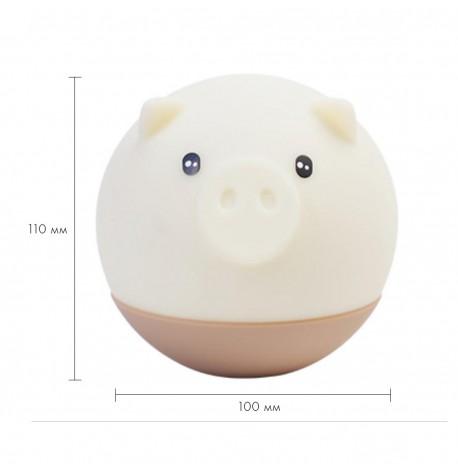 Детский силиконовый ночник "Круглая свинка"