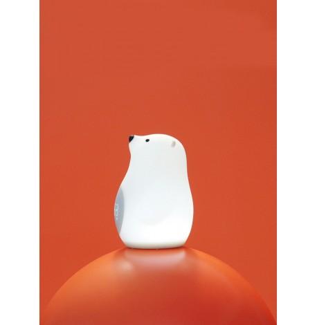 Детский силиконовый ночник с часами "Белый мишка"