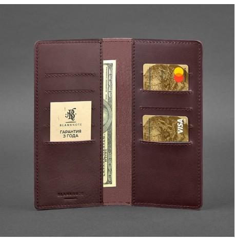 Кожаное женское портмоне 11.0 (бордовое)