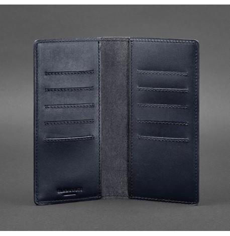 Шкіряне портмоне 11.0 (темно-синє) шкіра Krast