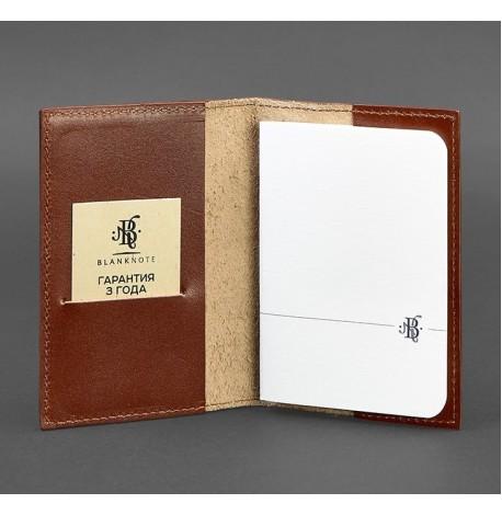 Обкладинка для паспорта зі шкіри 1.2 (світло-коричнева)