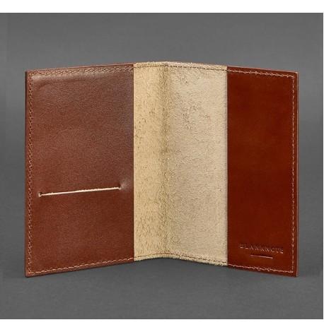 Обкладинка для паспорта зі шкіри 1.2 (світло-коричнева)