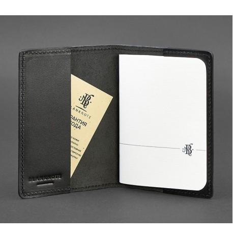 Обложка для паспорта из кожи 1.3 (черная) кожа Krast