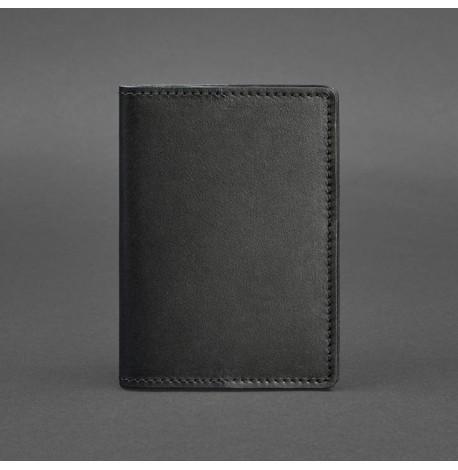 Обложка для паспорта из кожи 1.3 (черная) кожа Krast