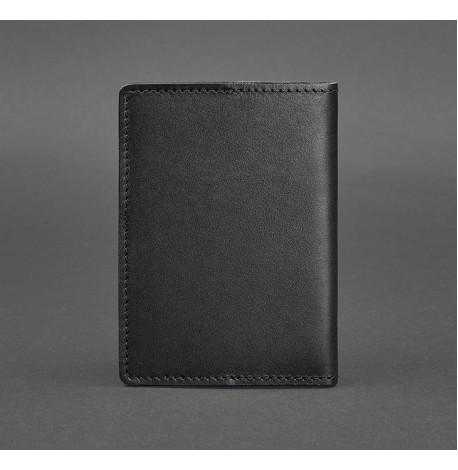 Обложка для паспорта из кожи 1.3 (черная) кожа Krast