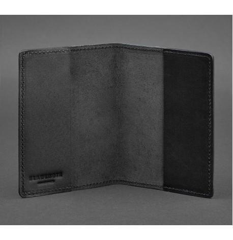 Обложка для паспорта из кожи 1.3 (черная) кожа Krast