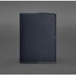 Обложка для паспорта из кожи 1.3 (темно-синяя) кожа Krast