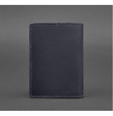 Обкладинка для паспорта зі шкіри 1.3 (темно-синя) шкіра Crazy Horse