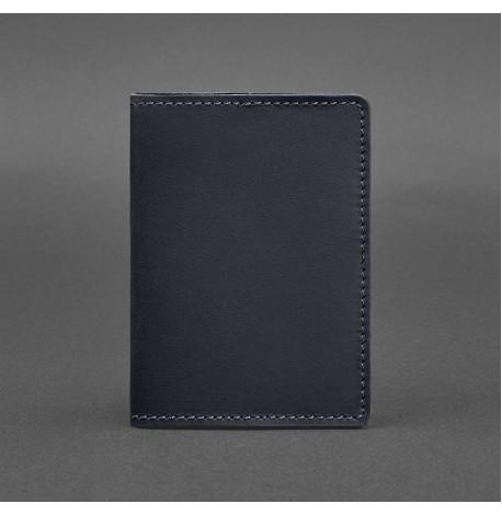 Обкладинка для паспорта зі шкіри 1.3 (темно-синя) шкіра Crazy Horse