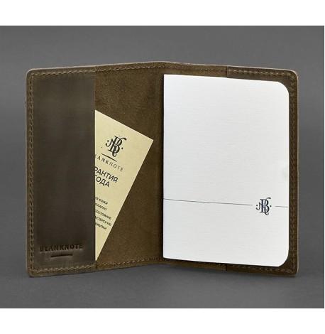 Обложка для паспорта из кожи 1.3 (темно-коричневая)