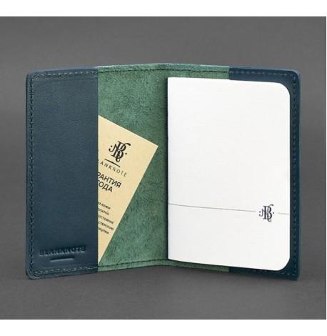 Обкладинка для паспорта зі шкіри 1.3 (зелена) шкіра Krast