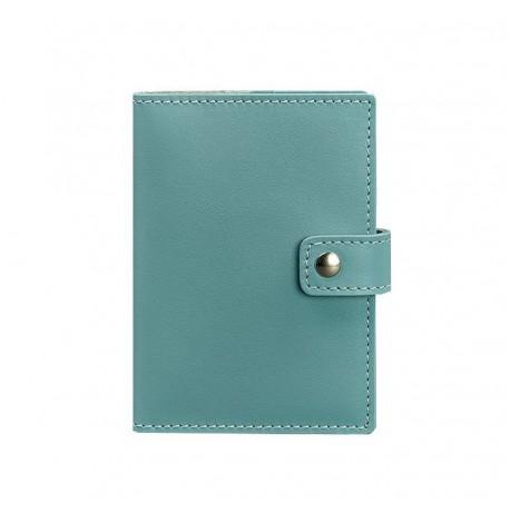 Обкладинка для паспорта зі шкіри з віконцем 5.0 (бірюзова)