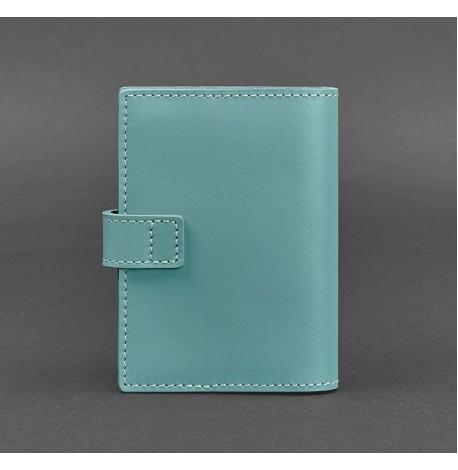 Обкладинка для паспорта зі шкіри з віконцем 5.0 (бірюзова)