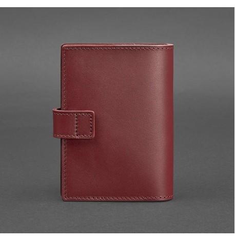 Обкладинка для паспорта зі шкіри з віконцем 5.0 (бордова) шкіра Krast