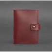 Обкладинка для паспорта зі шкіри з віконцем 5.0 (бордова) шкіра Krast