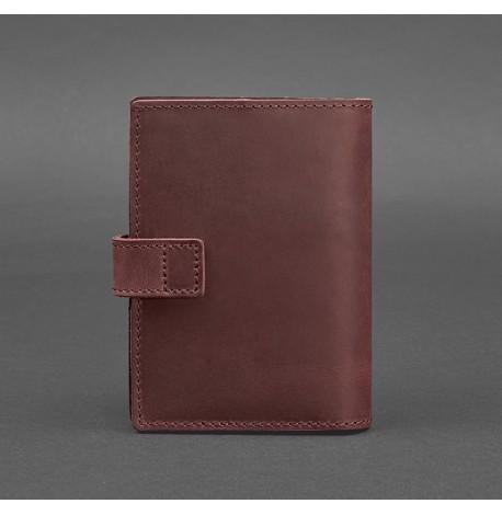 Обкладинка для паспорта зі шкіри з віконцем 5.0 (бордова) шкіра Crazy Horse