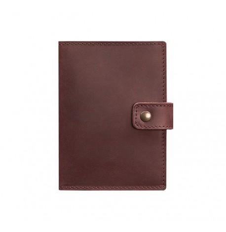 Обкладинка для паспорта зі шкіри з віконцем 5.0 (бордова) шкіра Crazy Horse