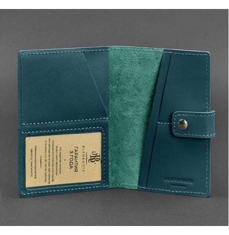 Обкладинка для паспорта зі шкіри з віконцем 5.0 (зелена)