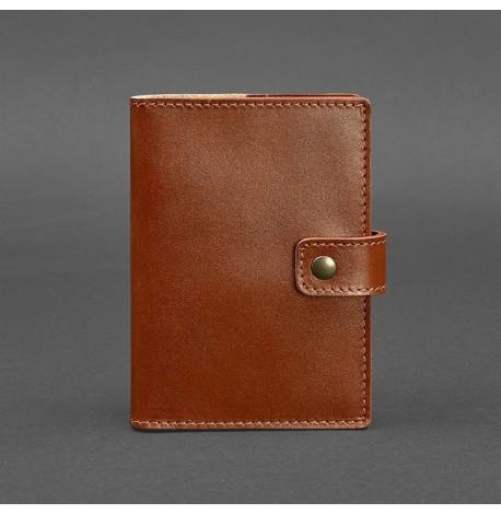 Обкладинка для паспорта зі шкіри з віконцем 5.0 (світло-коричнева)