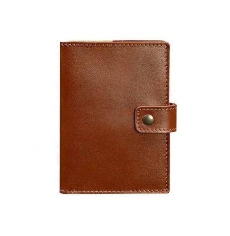 Обкладинка для паспорта зі шкіри з віконцем 5.0 (світло-коричнева)