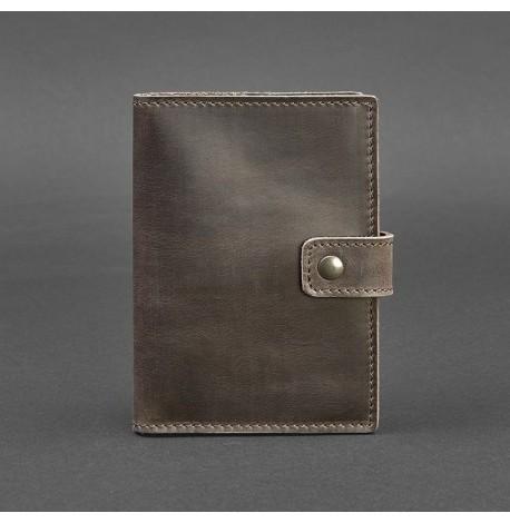 Обкладинка для паспорта зі шкіри з віконцем 5.0 (темно-коричнева)