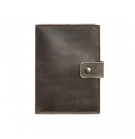 Обкладинка для паспорта зі шкіри з віконцем 5.0 (темно-коричнева)
