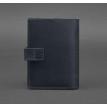 Обкладинка для паспорта зі шкіри з віконцем 5.0 (темно-синя) шкіра Crazy Horse