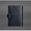 Обкладинка для паспорта зі шкіри з віконцем 5.0 (темно-синя) шкіра Krast