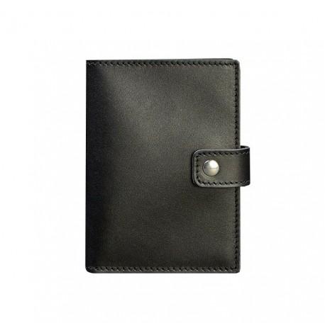 Обкладинка для паспорта зі шкіри з віконцем 5.0 (чорна)