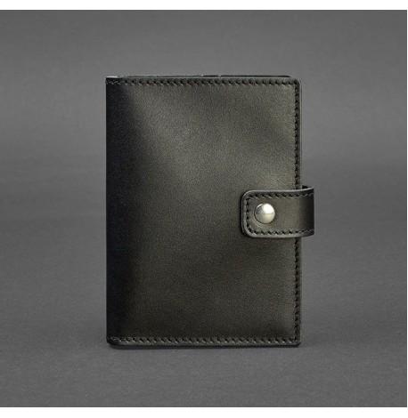 Обкладинка для паспорта зі шкіри з віконцем 5.0 (чорна)