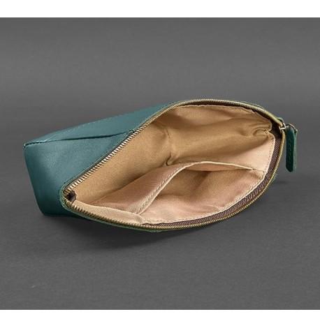 Косметичка з натуральної шкіри (зелена) шкіра Krast