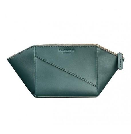 Косметичка з натуральної шкіри (зелена) шкіра Krast