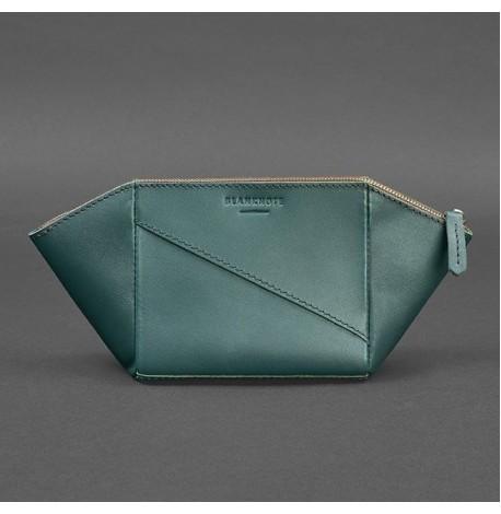 Косметичка з натуральної шкіри (зелена) шкіра Krast