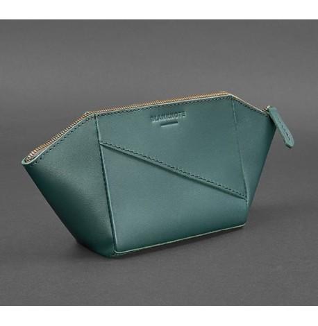 Косметичка з натуральної шкіри (зелена) шкіра Krast