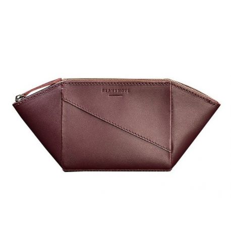 Косметичка з натуральної шкіри (бордова) шкіра Krast