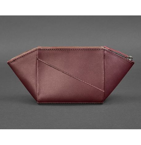 Косметичка з натуральної шкіри (бордова) шкіра Krast