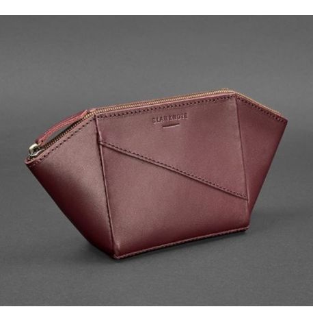 Косметичка з натуральної шкіри (бордова) шкіра Krast