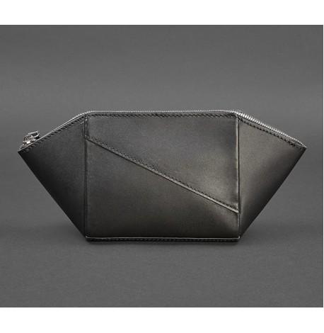 Косметичка из натуральной кожи (черная) кожа Krast