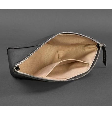 Косметичка из натуральной кожи (черная) кожа Krast