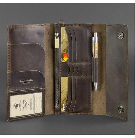 Шкіряний клатч-органайзер (тревел-кейс) 5.1 (темно-коричневий)