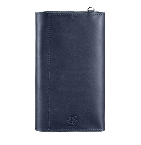Шкіряний клатч-органайзер (тревел-кейс) 5.1 (темно-синій)