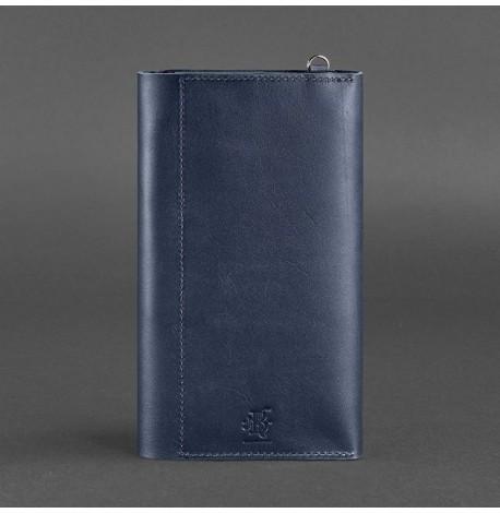 Шкіряний клатч-органайзер (тревел-кейс) 5.1 (темно-синій)