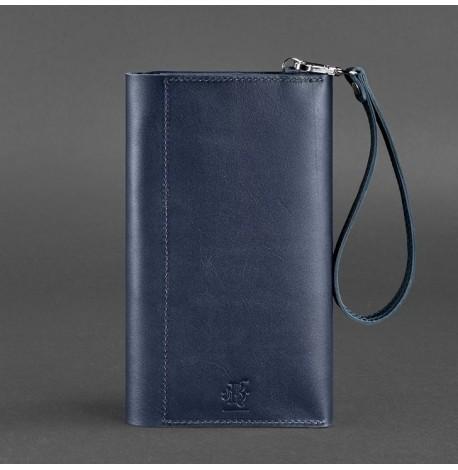 Шкіряний клатч-органайзер (тревел-кейс) 5.1 (темно-синій)