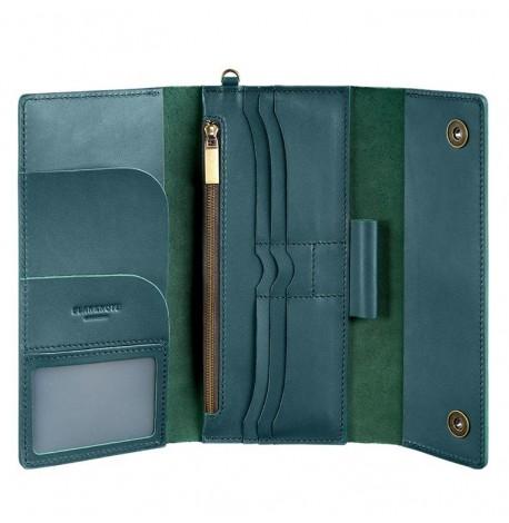 Шкіряний клатч-органайзер (тревел-кейс) 5.1 (зелений)